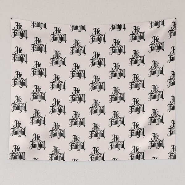 Item preview, He Is Faithful – Gothic Calligraphy Christian Typography Art designed and sold by  KnitLuv.