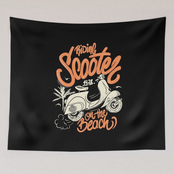 Item preview, scooter motorcycle on the beach designed and sold by Joncasmiart.