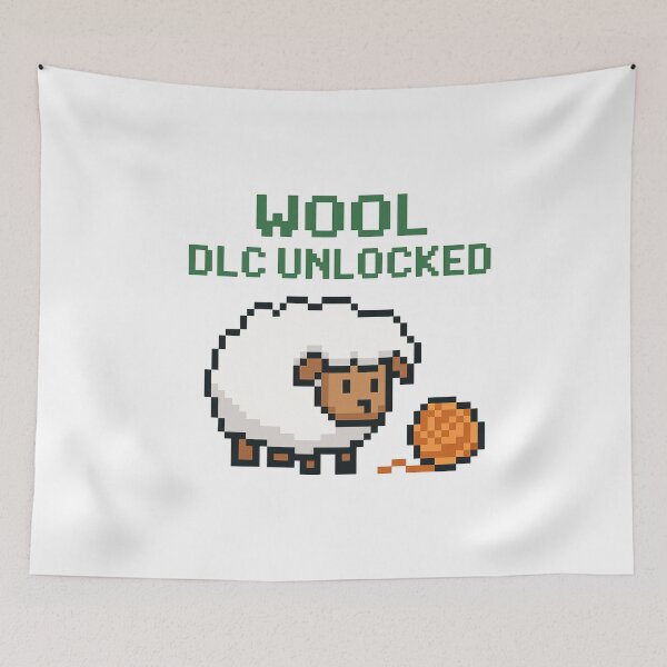 Item preview, Wool DLC Unlocked – Funny Pixel Sheep Design designed and sold by SlomianyPisarz.