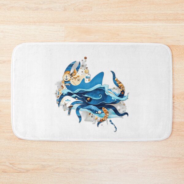 Item preview, Ocean Creature Silhouette in Blue Textures designed and sold by sharon1210.