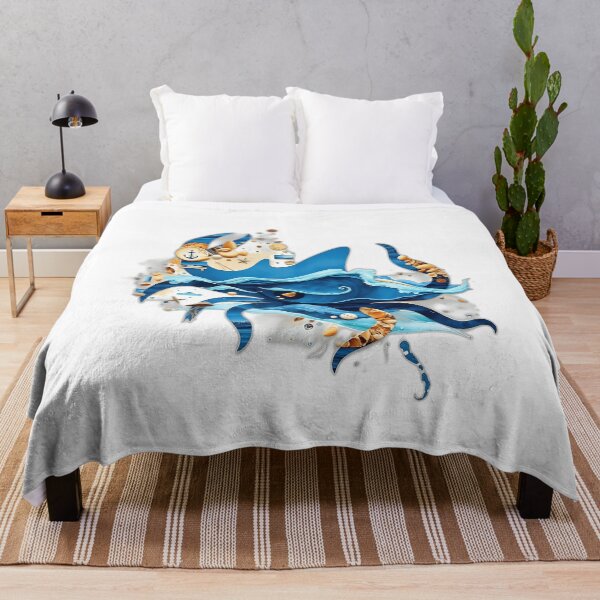Item preview, Ocean Creature Silhouette in Blue Textures designed and sold by sharon1210.