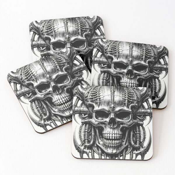 Item preview, skull in the style of H.R. Giger designed and sold by cantas2020.