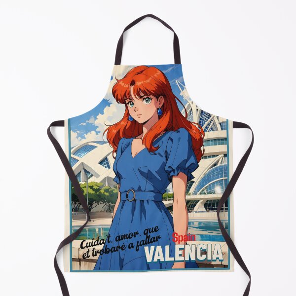 Item preview, Valencia Spain Europe Retro Anime Girl Vintage Travel Romantic Quote designed and sold by Kawaii-Sky.