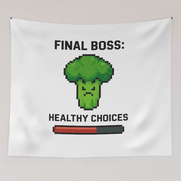 Item preview, Final Boss: Healthy Choices – Funny Pixel Broccoli Design designed and sold by SlomianyPisarz.