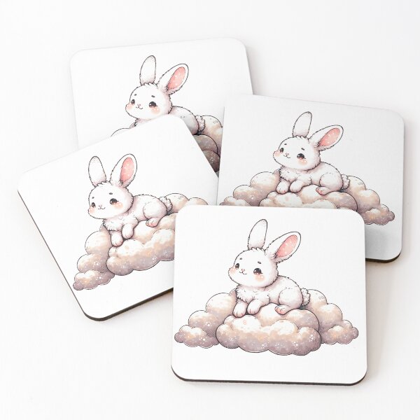 Item preview, Cute Bunny Sitting on Cloud – Kawaii Dreamy Illustration Cute Bunny Sitting on Cloud – Kawaii Dreamy Illustration designed and sold by mybunnyparadise.