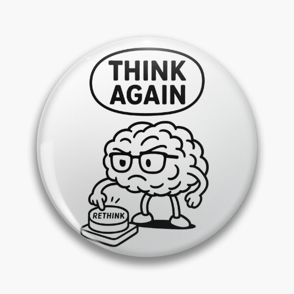 Item preview, Think Again – Funny Rethink Brain designed and sold by jelonkaa.