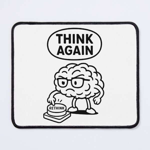 Item preview, Think Again – Funny Rethink Brain designed and sold by jelonkaa.