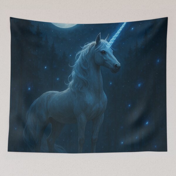 Item preview, Moonlight Unicorn – Enchanted Fantasy Artwork designed and sold by Lolili69.