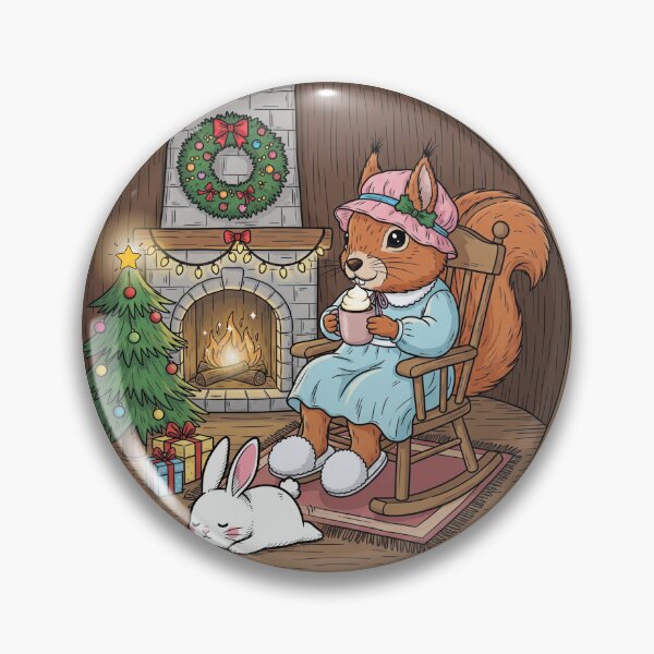 Item preview, A Cozy Christmas Scene with Squirrel and Bunny designed and sold by Claustronautas.
