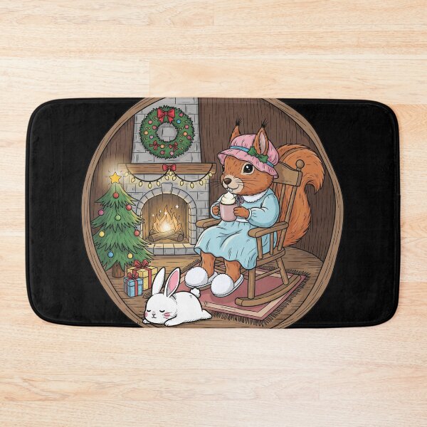 Item preview, A Cozy Christmas Scene with Squirrel and Bunny designed and sold by Claustronautas.