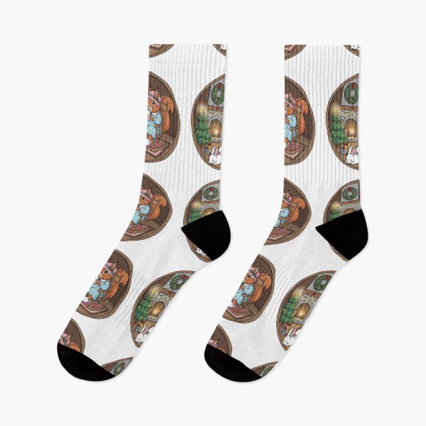 Item preview, A Cozy Christmas Scene with Squirrel and Bunny designed and sold by Claustronautas.