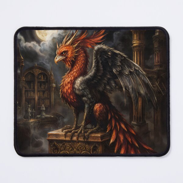 Item preview, A legendary bird ( Sirmars )with red feathers in a dark space and academic design designed and sold by Mahanacoolstuff.