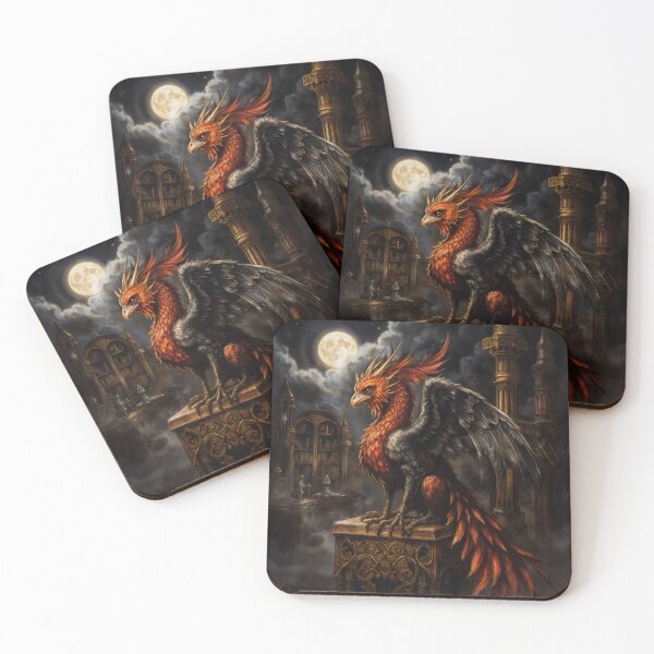 Item preview, A legendary bird ( Sirmars )with red feathers in a dark space and academic design designed and sold by Mahanacoolstuff.