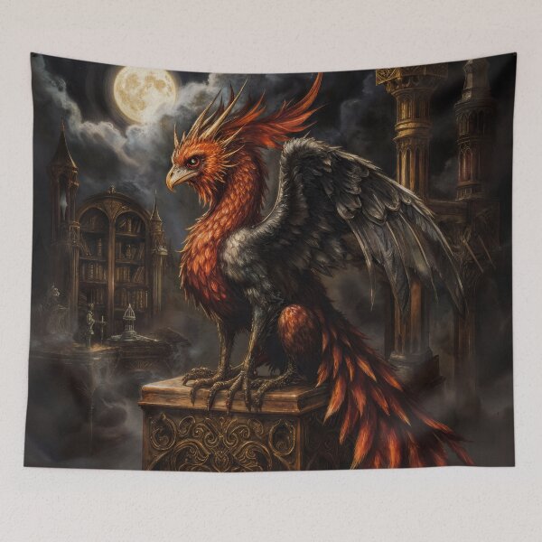 Item preview, A legendary bird ( Sirmars )with red feathers in a dark space and academic design designed and sold by Mahanacoolstuff.