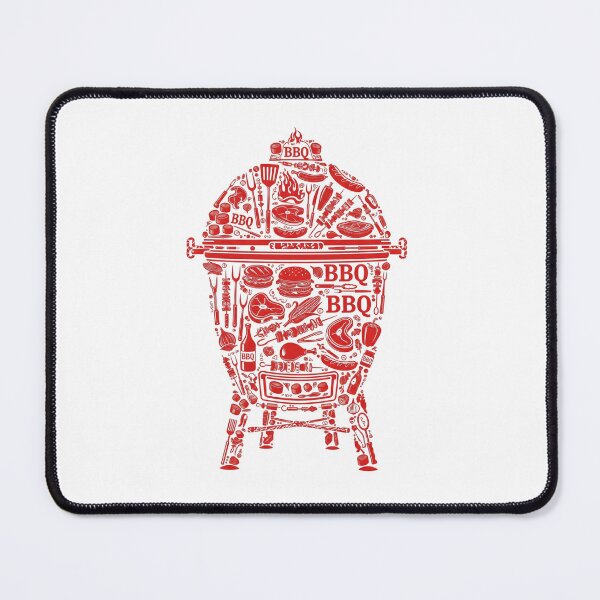 Item preview, Artistic Red Kamado Grill BBQ Silhouettes Collage designed and sold by FoodandFun.