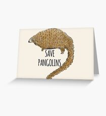 Retten Sie Pangolins: Niedliches Pangolin-Design Grußkarte