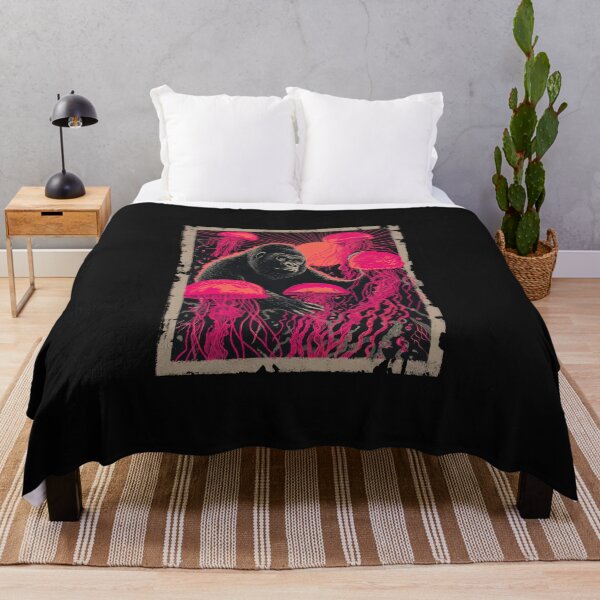 Item preview, Synthwave Gorilla with Neon Jellyfish designed and sold by Enea Kelo.