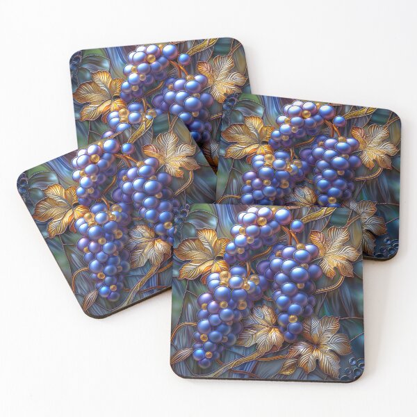 Item preview, Vibrant cluster of grapes stained glass style art designed and sold by MargaretWiktor.