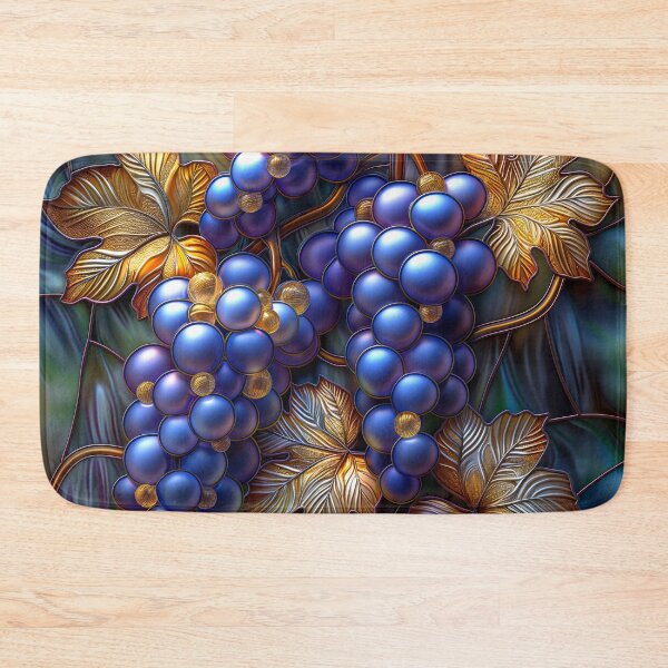 Item preview, Vibrant cluster of grapes stained glass style art designed and sold by MargaretWiktor.