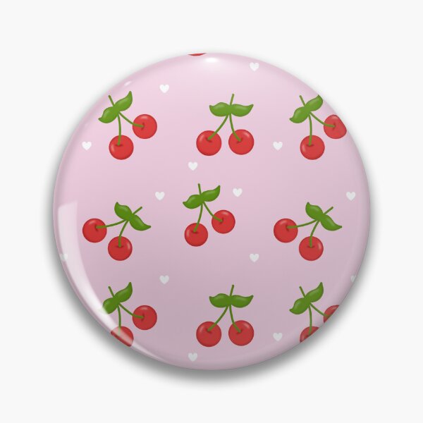 Item preview, Cute cherry with hearts seamless pattern in pink background designed and sold by juoctaviniarts.