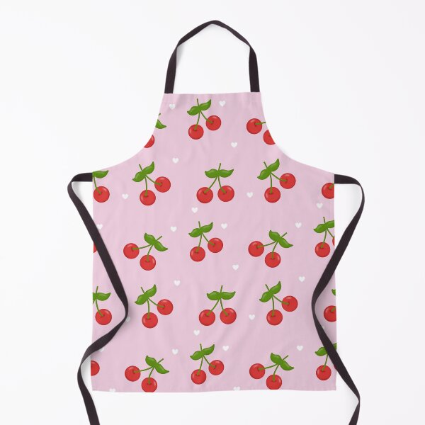Item preview, Cute cherry with hearts seamless pattern in pink background designed and sold by juoctaviniarts.