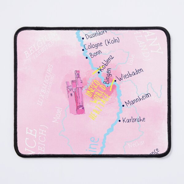 Item preview, Map of the Rhine showing the location of the UNESCO World Heritage Site in the Middle Rhine designed and sold by The Rhine in my suitcase.