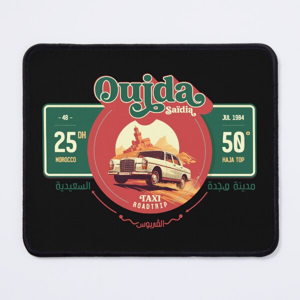 Item preview, Oujda Saïdia Roadtrip – Vintage Moroccan Taxi Design designed and sold by akartaws.