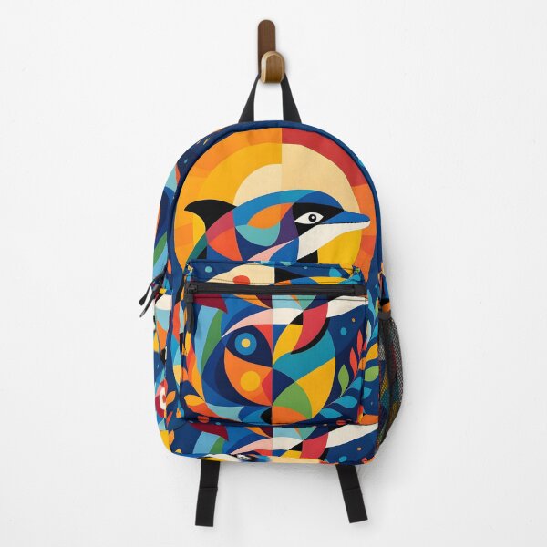 Item preview, Modern Geometric Colorful Dolphins designed and sold by artedamensagem.