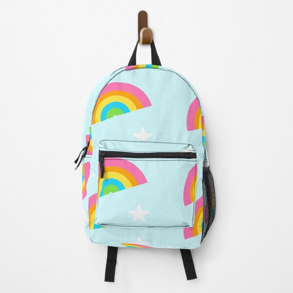 Item preview, Cute rainbow with stars seamless pattern in blue background designed and sold by juoctaviniarts.