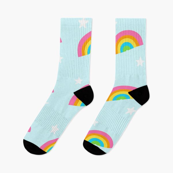 Item preview, Cute rainbow with stars seamless pattern in blue background designed and sold by juoctaviniarts.