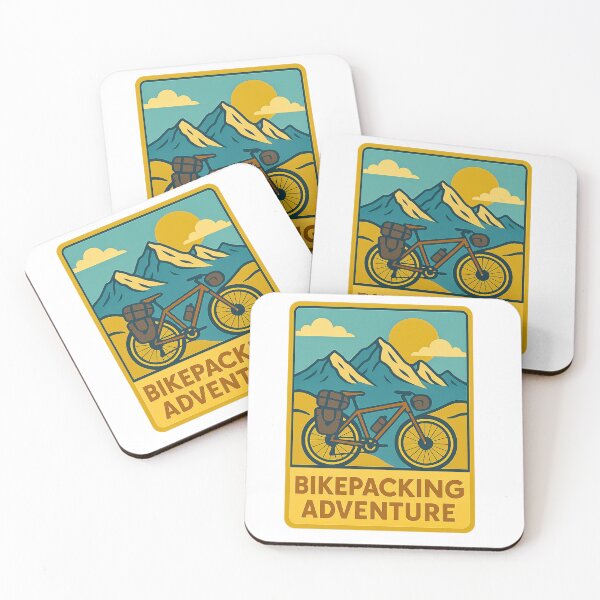 Item preview, Bikepacking Adventure Retro Poster Cycling Design designed and sold by Qbi Cycle & Co. – Cycling Apparel & Accessories.