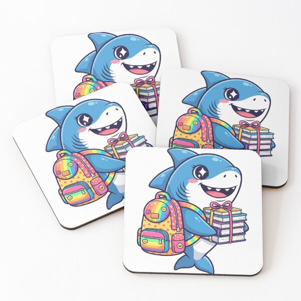 Item preview, Cute Back to School Shark | Cartoon School Shark with Backpack & Books designed and sold by mostafa gebril  ⭐⭐⭐⭐⭐.