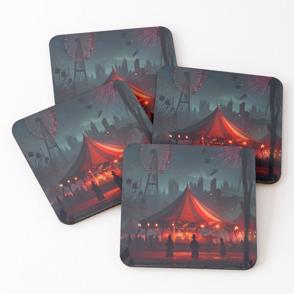 Item preview, Dark Carnival at Night with Ferris Wheels designed and sold by NebulaHorizon.