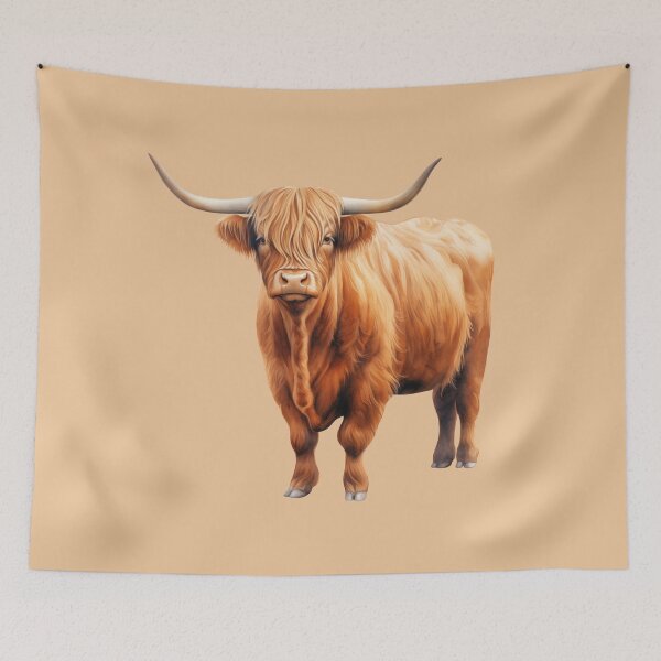 Item preview, Golden Highland Cow designed and sold by Violet Peonies.