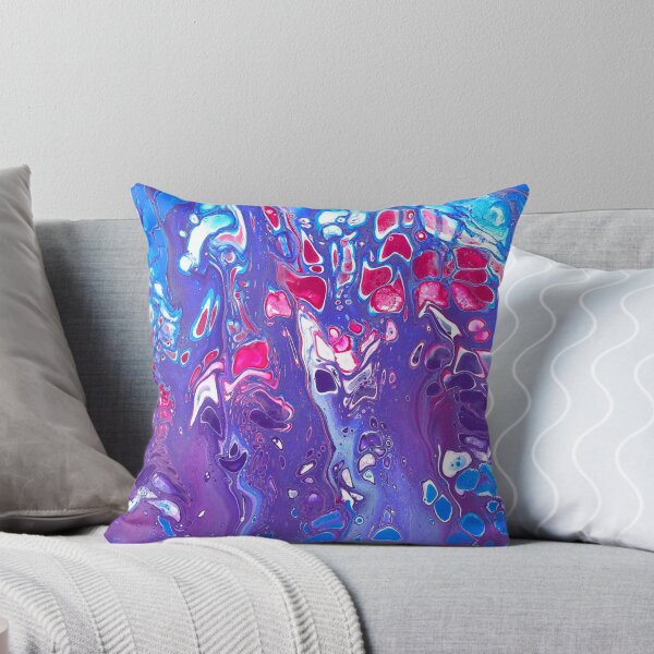Item preview, Flowing Faces in Magenta, Blue & Purple - Acrylic Fluid Art Print  designed and sold by marbledmoonart.