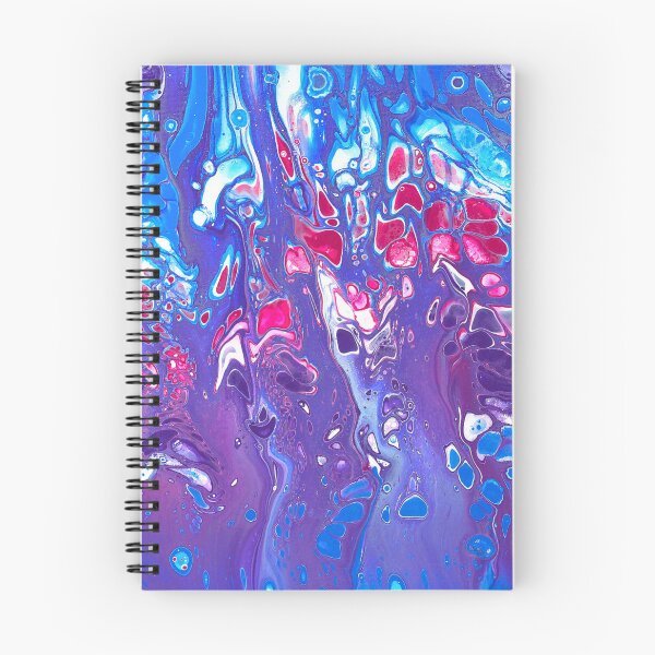 Item preview, Flowing Faces in Magenta, Blue & Purple - Acrylic Fluid Art Print  designed and sold by marbledmoonart.