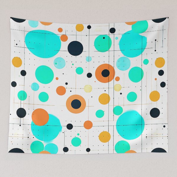 Item preview, Mid-Century Modern Blue, Yellow, And Orange Abstract Pattern designed and sold by DEC02.