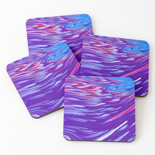 Item preview, Blue Magenta & Purple Peninsulas Fluid Art Print - Original Acrylic Paint Pour designed and sold by marbledmoonart.