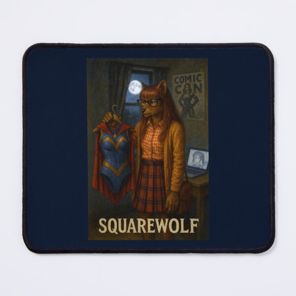 Item preview, Squarewolf Nerd Girl designed and sold by Tridentulus.