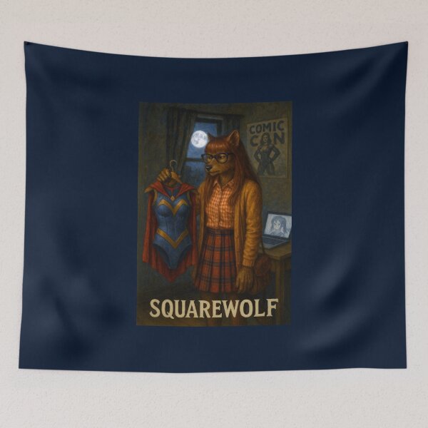 Item preview, Squarewolf Nerd Girl designed and sold by Tridentulus.