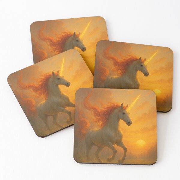 Item preview, Fiery Dawn Unicorn – Magical Sunrise Fantasy Art designed and sold by Lolili69.