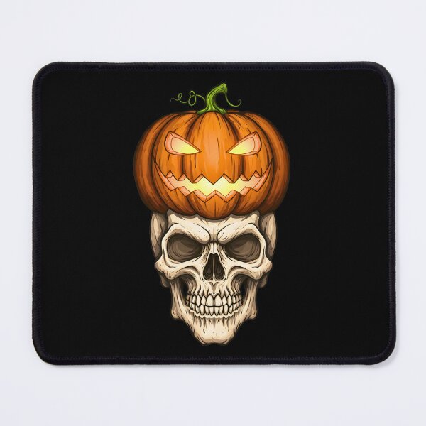 Item preview, Halloween skull with a luminous and macabre pumpkin designed and sold by TheSkullRoom.