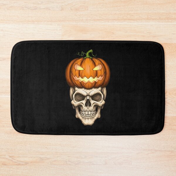 Item preview, Halloween skull with a luminous and macabre pumpkin designed and sold by TheSkullRoom.