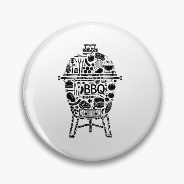 Item preview, Artistic Black Kamado Grill BBQ Silhouettes Collage designed and sold by FoodandFun.