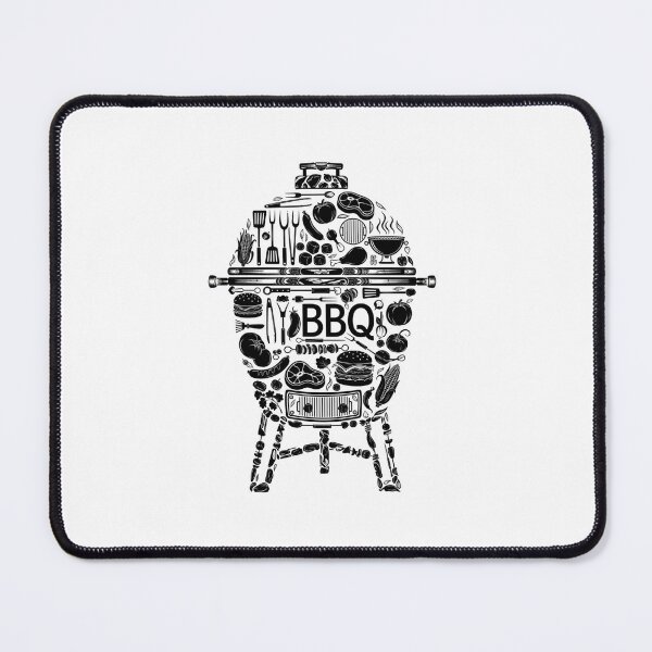 Item preview, Artistic Black Kamado Grill BBQ Silhouettes Collage designed and sold by FoodandFun.