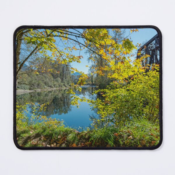 Item preview, Reinig Bridge over Snoqualmie River on a fall day designed and sold by lisavonbiela.