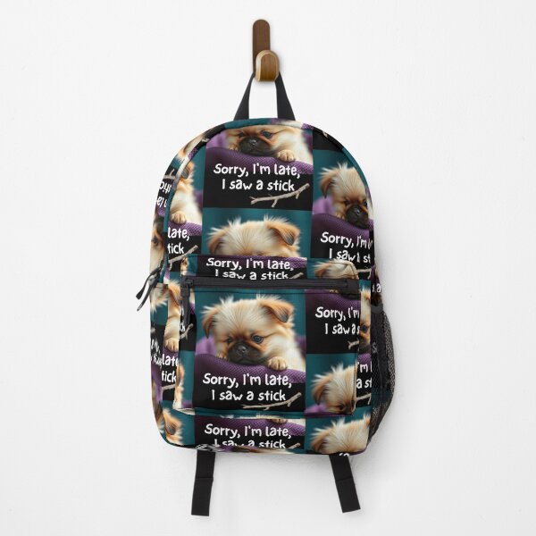 Item preview, Sorry I'm Late I saw A Stick Cute Puppy Funny Colorful Design designed and sold by EarthArtDesigns.