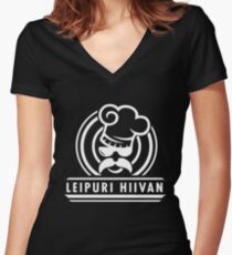 Leipuri Hiivan black Women's Fitted V-Neck T-Shirt