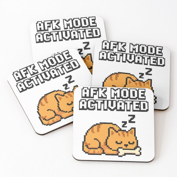 Item preview, AFK Mode Activated – Pixel Cat designed and sold by SlomianyPisarz.