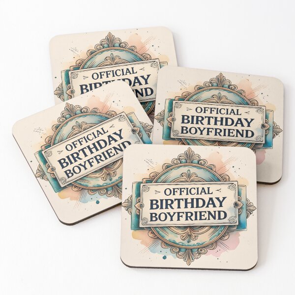 Item preview, Birthday Boyfriend Official Vintage Ornamental Label Design designed and sold by SynizesisShop.